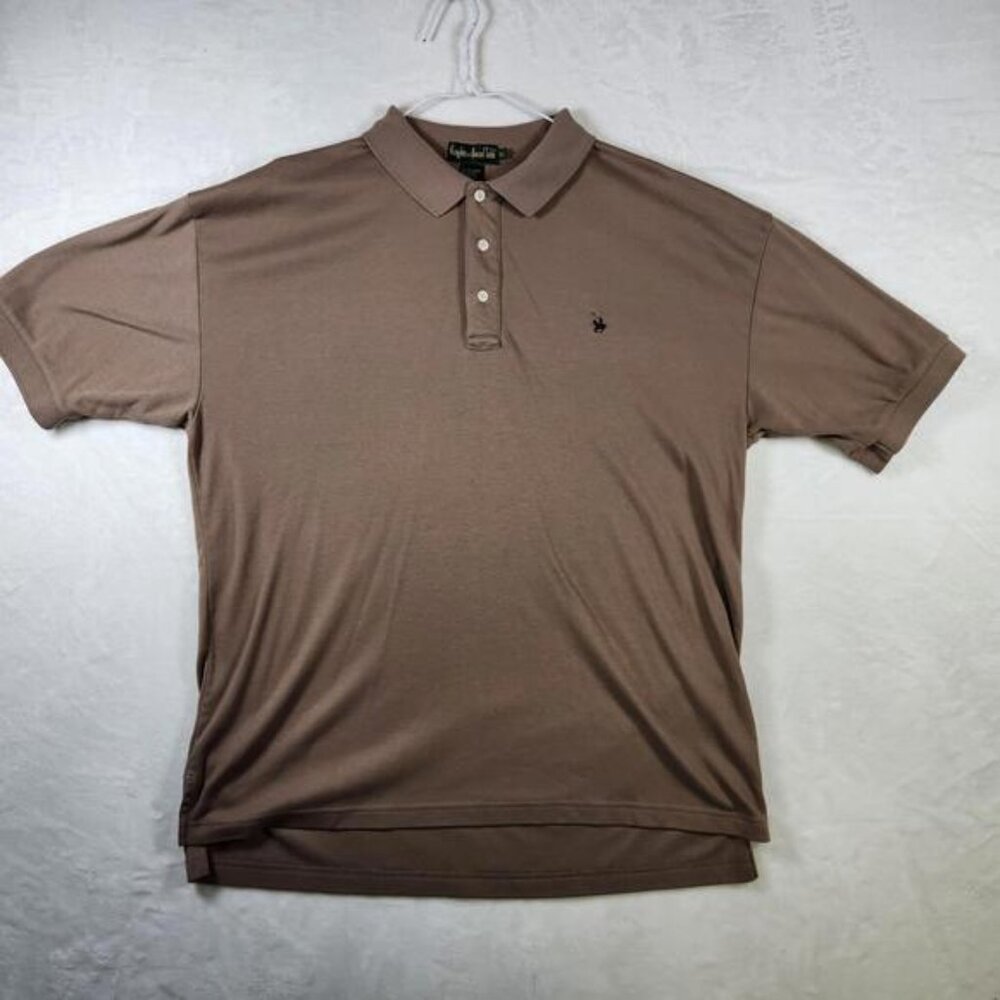 Vintage Knights Of The Round Table Short Sleeve Polo Shirt Tan Size XL